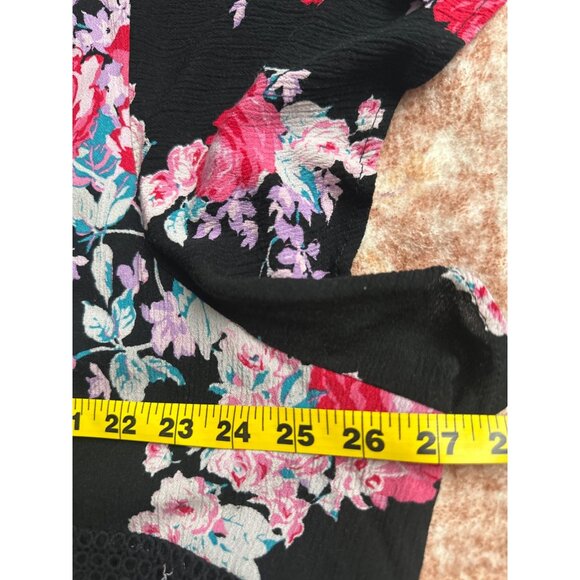 Torrid Black Floral Lace-Up Dress Womens Plus Size 6 Dark Cottage Whimsigoth - Picture 7 of 16